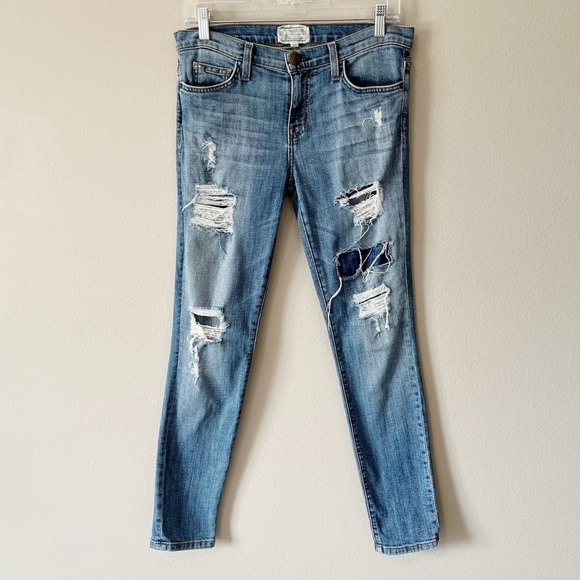 Current/Elliott The Stiletto Skinny Jeans Vintage NY Repair Medium Wash Size 27 - Picture 3 of 12
